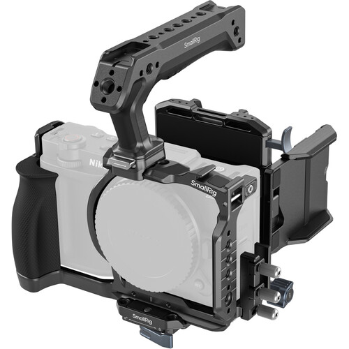 SmallRig HawkLock Cage Kit for Nikon ZR: Full Cage, Half Cage, V-Mount Power Cage Kit, Wooden L-Shaped Handle