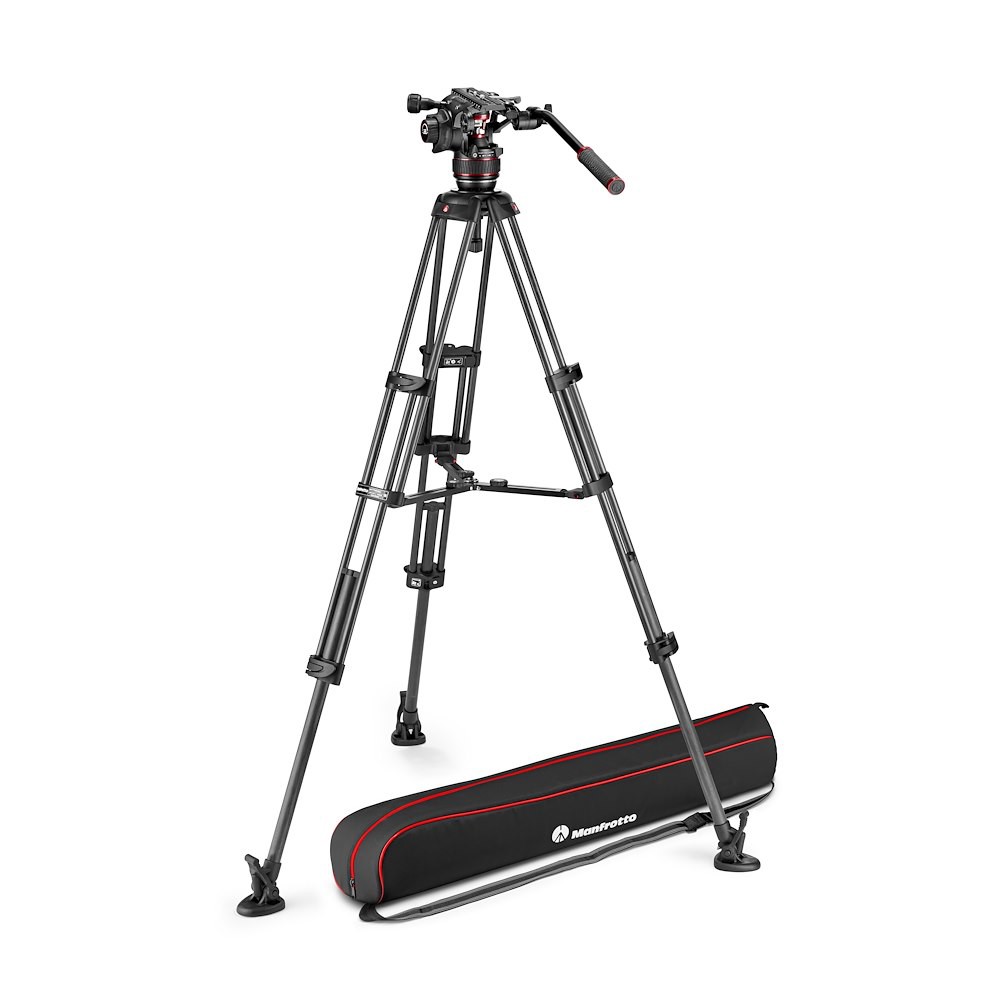 Manfrotto Nitrotech 608 video head, CF twin leg tripod ms (MVK608TWINMCUS)