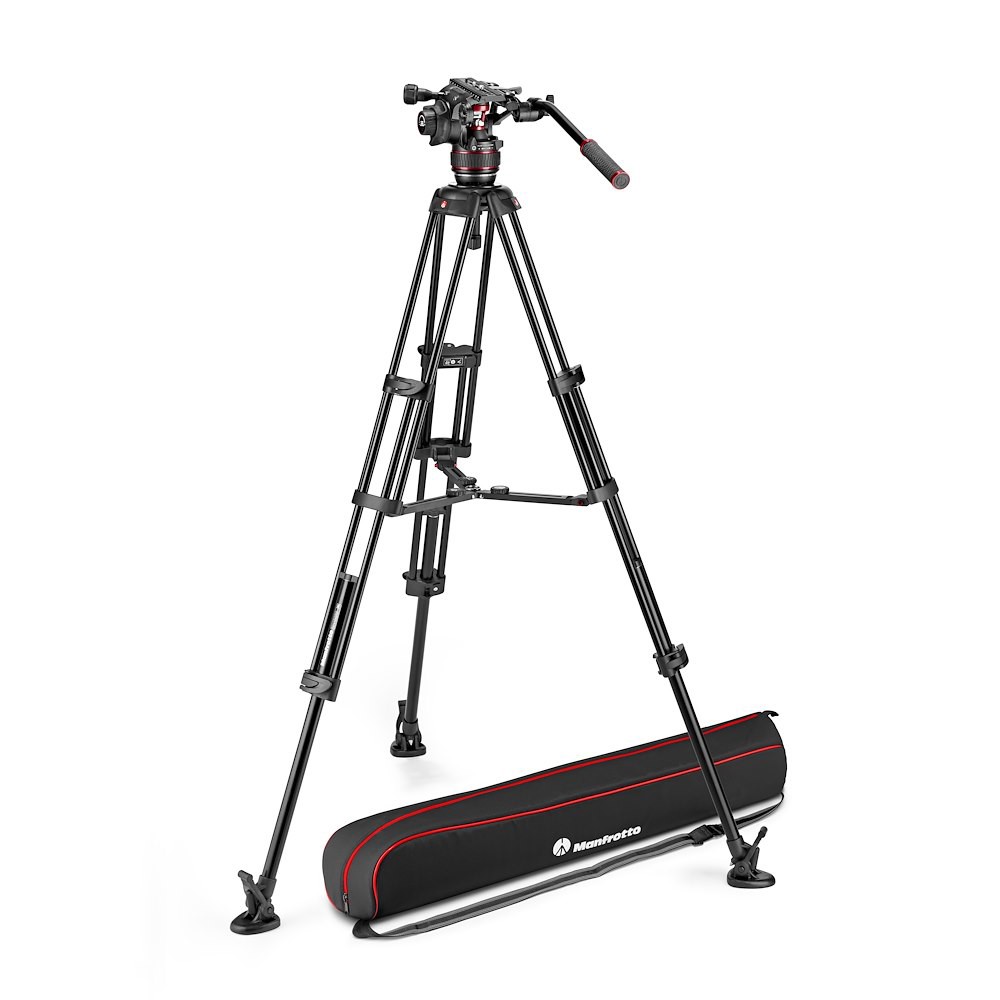 Manfrotto Nitrotech 608 Fluid Video Head with Aluminium Twin Leg Tripod (MVK608TWINMAUS)