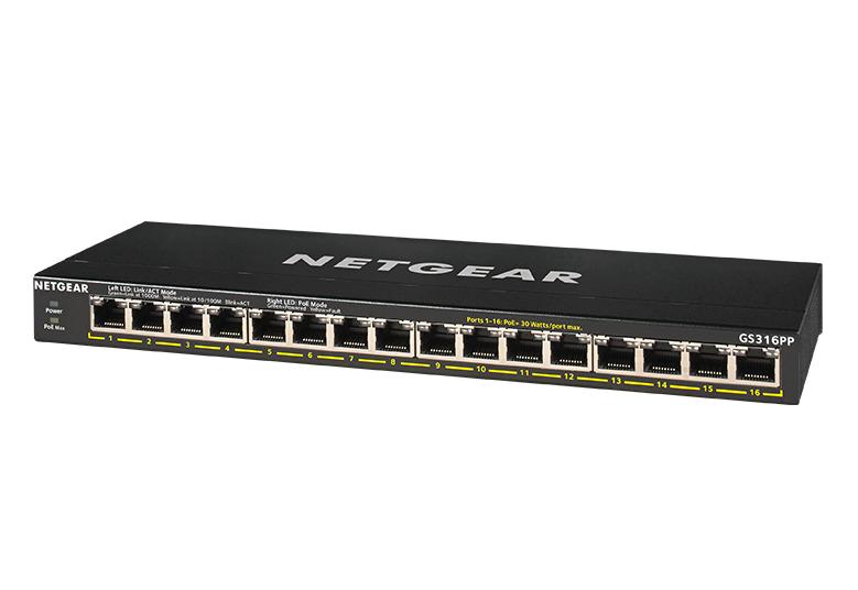 Netgear Unmanaged PoE+ Essentials Switch (GS316PP)