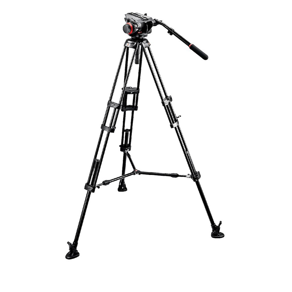 Manfrotto 504 fluid video head & 546B alu twin leg tripod (504HD,546BK)