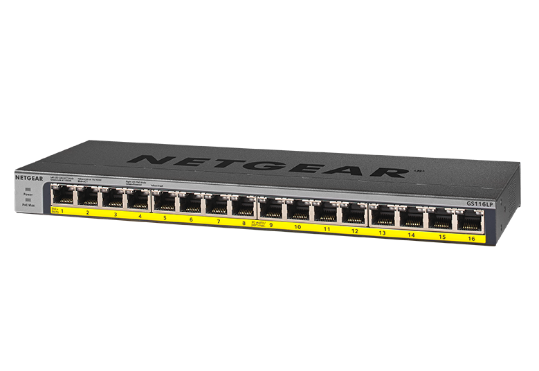 Netgear PoE/PoE+ Gigabit Unmanaged Switch (GS116LP)