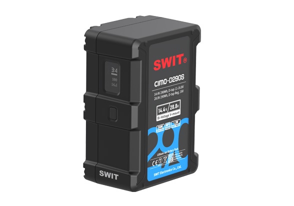 SWIT CIMO-D290S 290Wh Bi-Voltage OLED info Cine V-mount Battery