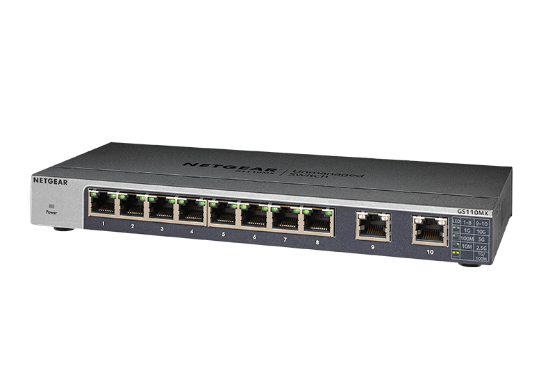 Netgear Gigabit with 10-Gigabit/Multi-Gigabit (GS110MX)